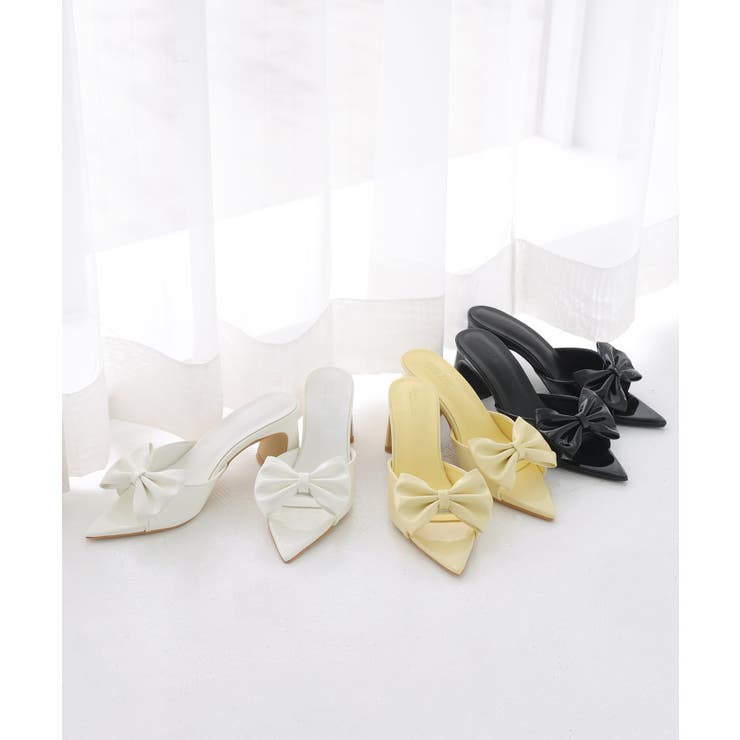 【one after another】ビッグリボンポインテッドサンダル | NICE CLAUP / OLIVE des OLIVE　OUTLET | 詳細画像1 