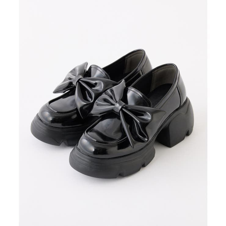 ブラック | 【one after another】ビッグリボンローファー | NICE CLAUP / OLIVE des OLIVE　OUTLET