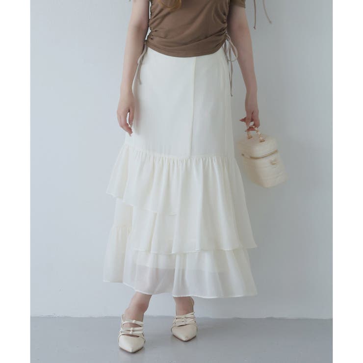 アイボリー | 【one after another】ロングティアードスカート | NICE CLAUP / OLIVE des OLIVE　OUTLET