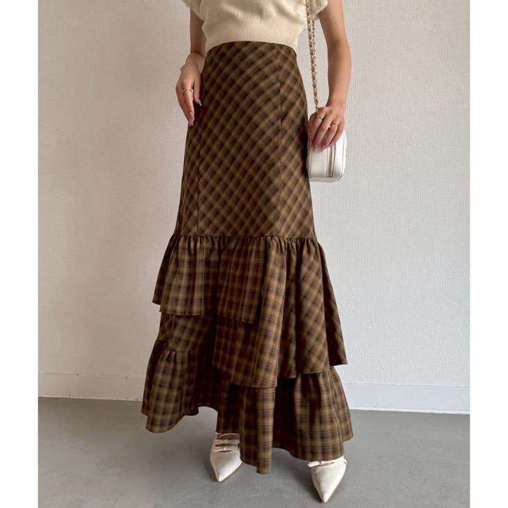 柄1 | 【one after another】ロングティアードスカート | NICE CLAUP / OLIVE des OLIVE　OUTLET