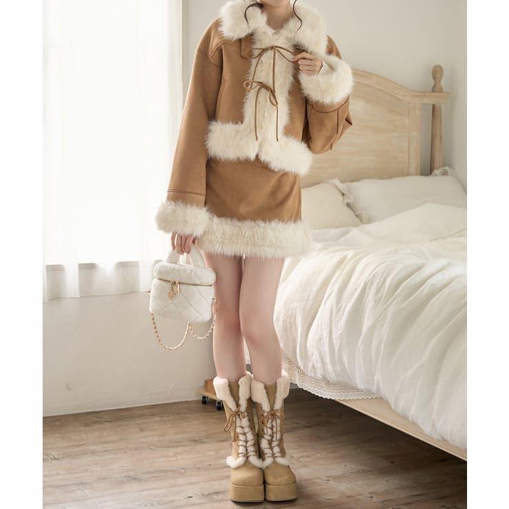 【one after another】フェイクムートンミニスカート | NICE CLAUP / OLIVE des OLIVE　OUTLET | 詳細画像10 