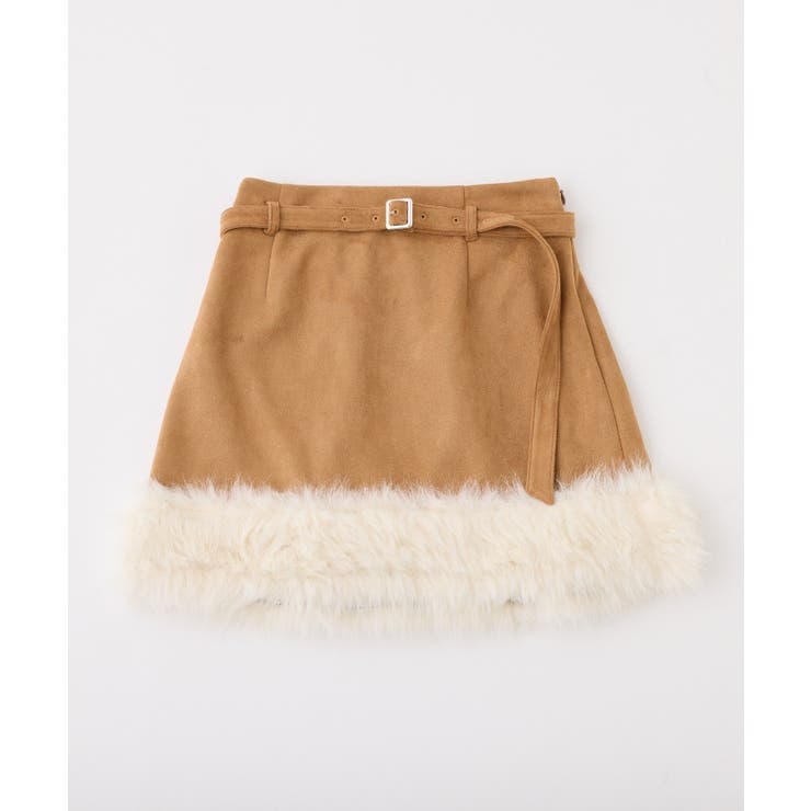 【one after another】フェイクムートンミニスカート | NICE CLAUP / OLIVE des OLIVE　OUTLET | 詳細画像2 