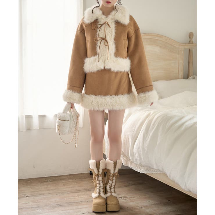 【one after another】フェイクムートンミニスカート | NICE CLAUP / OLIVE des OLIVE　OUTLET | 詳細画像9 