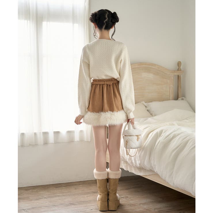 【one after another】フェイクムートンミニスカート | NICE CLAUP / OLIVE des OLIVE　OUTLET | 詳細画像17 