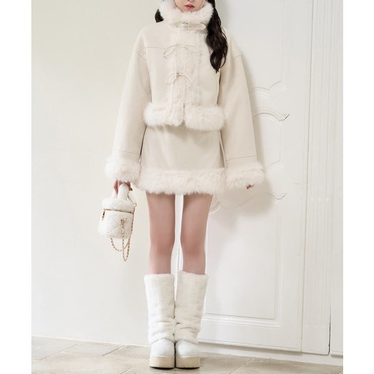 【one after another】フェイクムートンミニスカート | NICE CLAUP / OLIVE des OLIVE　OUTLET | 詳細画像28 