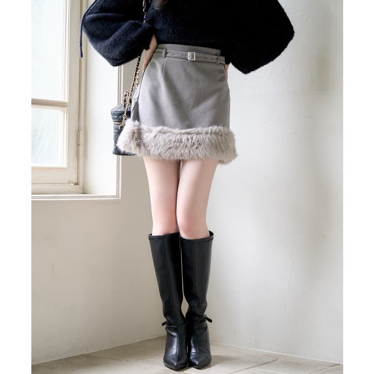 【one after another】フェイクムートンミニスカート | NICE CLAUP / OLIVE des OLIVE　OUTLET | 詳細画像46 
