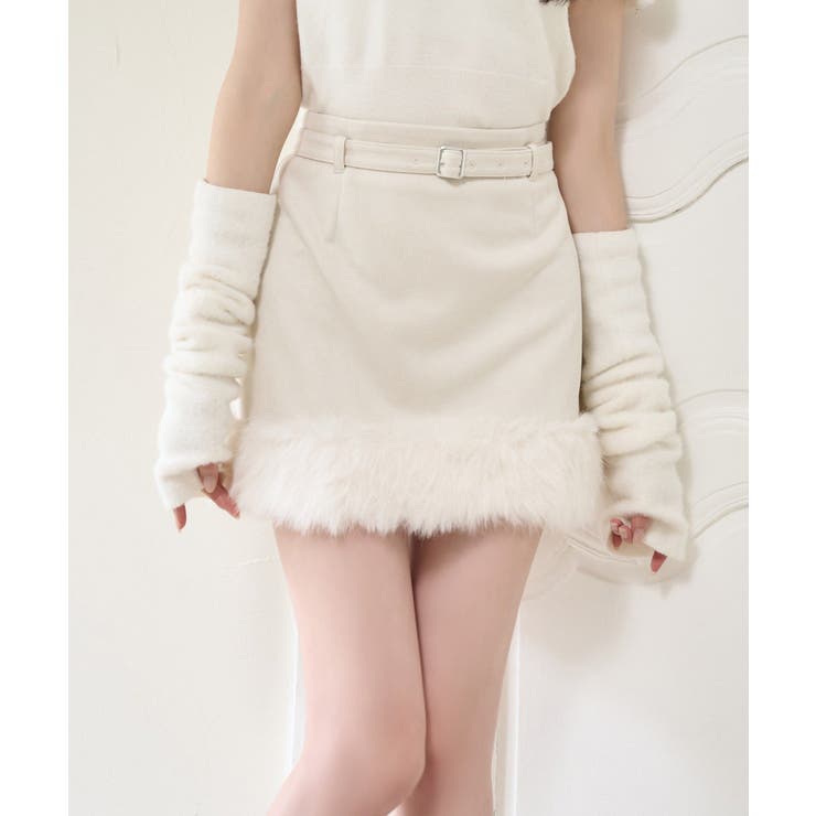 オフ | 【one after another】フェイクムートンミニスカート | NICE CLAUP / OLIVE des OLIVE　OUTLET