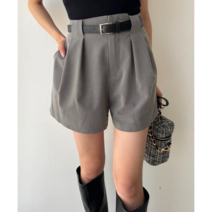 グレー | 【one after another】ベルト付きショーパン | NICE CLAUP / OLIVE des OLIVE　OUTLET