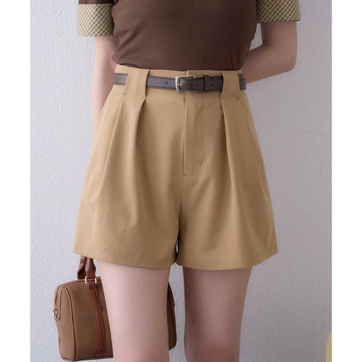 ベージュ | 【one after another】ベルト付きショーパン | NICE CLAUP / OLIVE des OLIVE　OUTLET