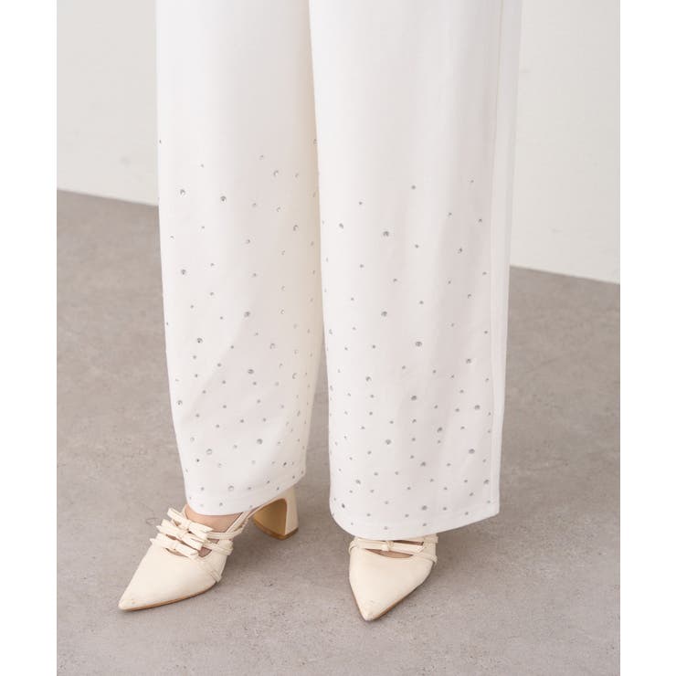 【one after another】裾ビジューカットパンツ | NICE CLAUP / OLIVE des OLIVE　OUTLET | 詳細画像5 