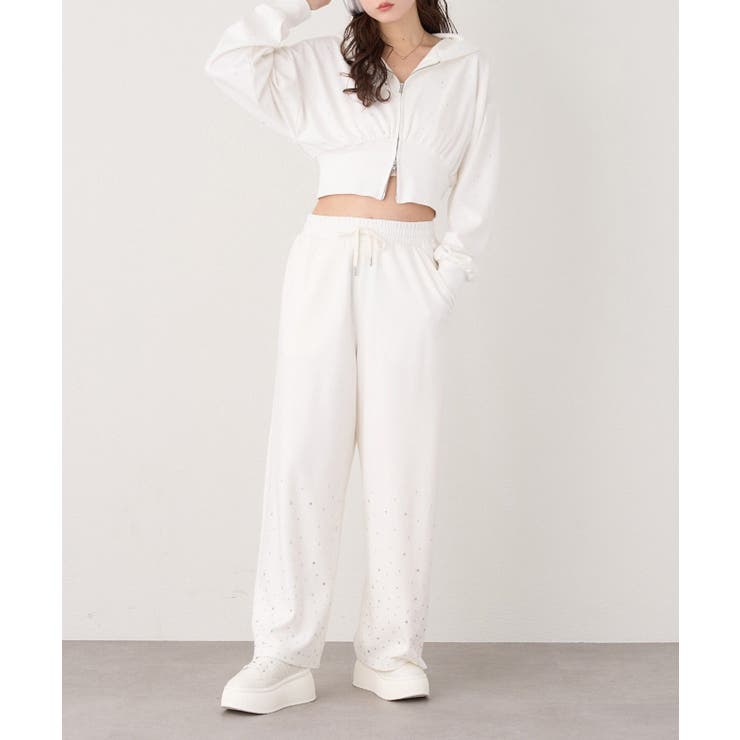 【one after another】裾ビジューカットパンツ | NICE CLAUP / OLIVE des OLIVE　OUTLET | 詳細画像10 