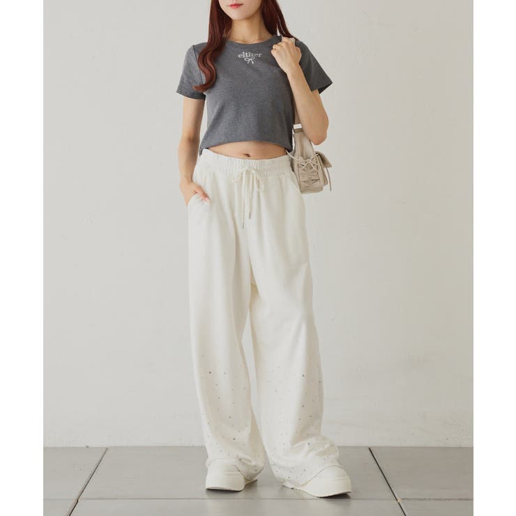 【one after another】裾ビジューカットパンツ | NICE CLAUP / OLIVE des OLIVE　OUTLET | 詳細画像14 