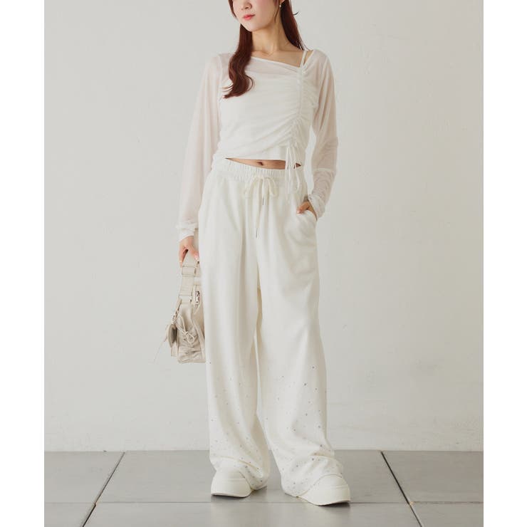 【one after another】裾ビジューカットパンツ | NICE CLAUP / OLIVE des OLIVE　OUTLET | 詳細画像17 