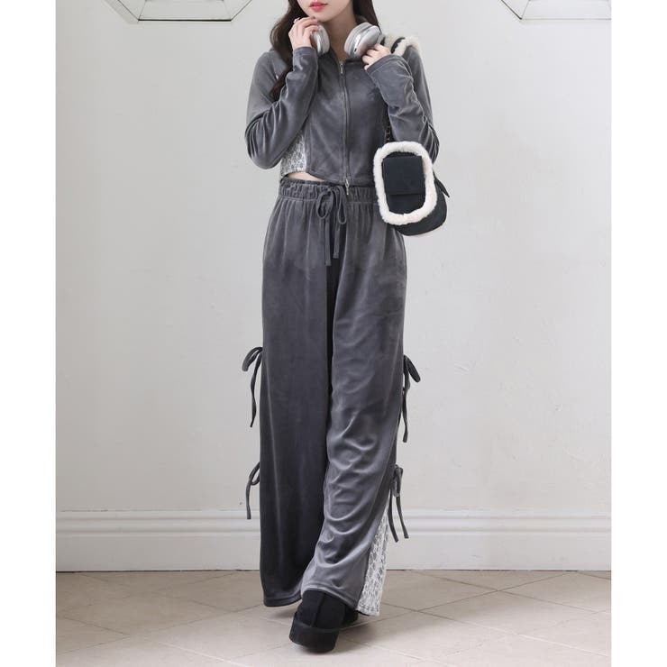 サイドレースベロアリボンパンツ | NICE CLAUP / OLIVE des OLIVE　OUTLET | 詳細画像29 