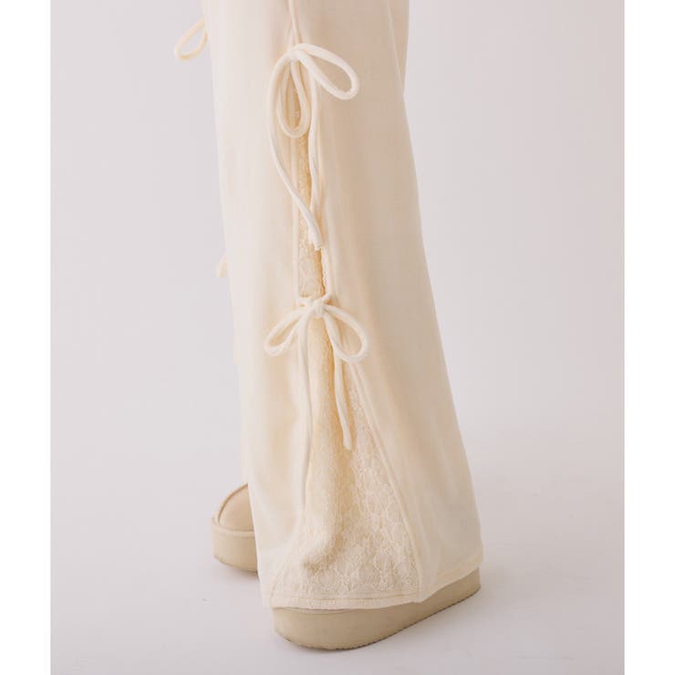 サイドレースベロアリボンパンツ | NICE CLAUP / OLIVE des OLIVE　OUTLET | 詳細画像4 