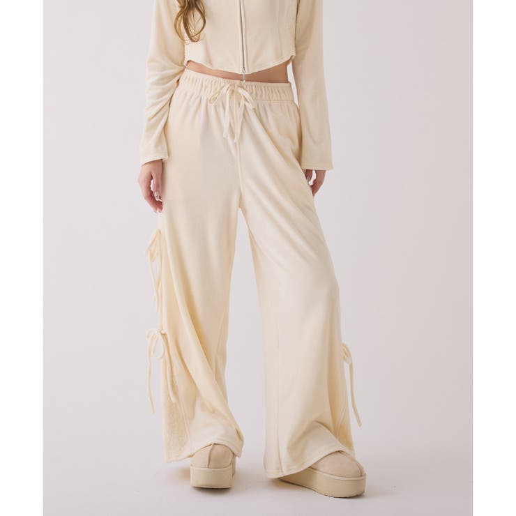 サイドレースベロアリボンパンツ | NICE CLAUP / OLIVE des OLIVE　OUTLET | 詳細画像5 