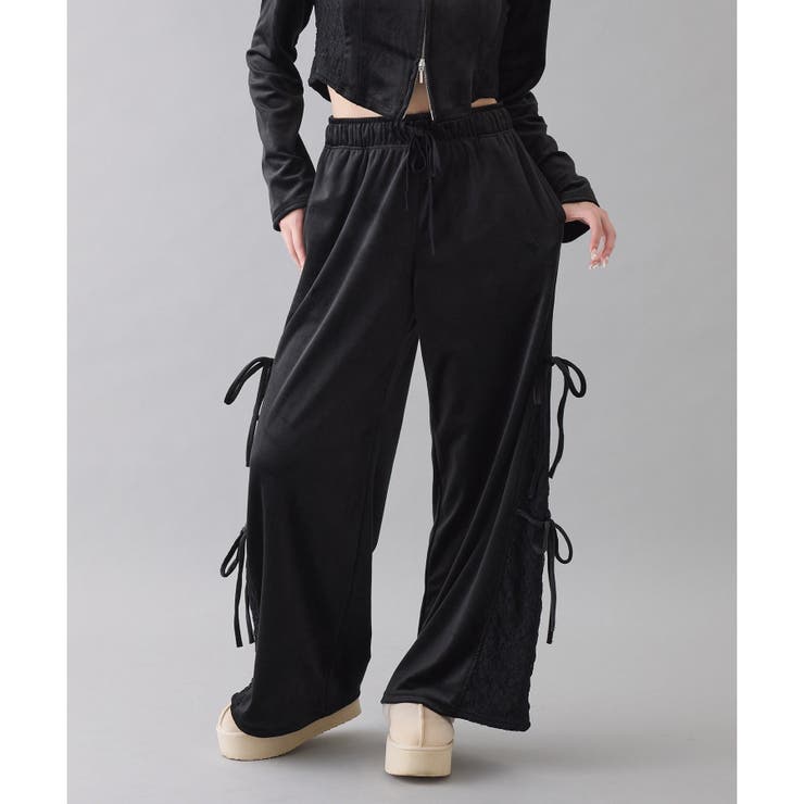 サイドレースベロアリボンパンツ | NICE CLAUP / OLIVE des OLIVE　OUTLET | 詳細画像18 