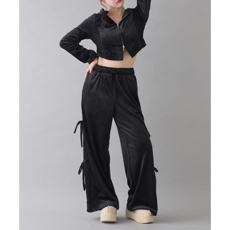 サイドレースベロアリボンパンツ | NICE CLAUP / OLIVE des OLIVE　OUTLET | 詳細画像21 