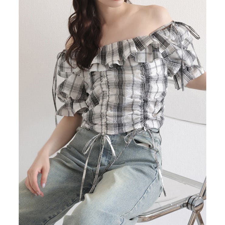 【one after another】ドロストフリルブラウス | NICE CLAUP / OLIVE des OLIVE　OUTLET | 詳細画像24 