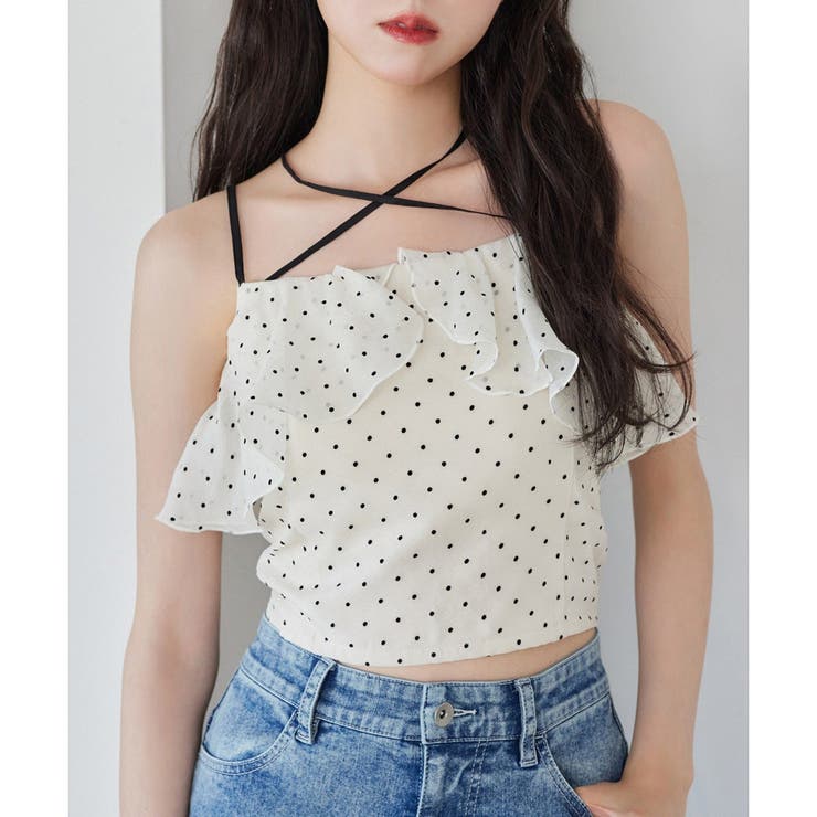 【one after another】クロスフリルキャミ | NICE CLAUP / OLIVE des OLIVE　OUTLET | 詳細画像4 