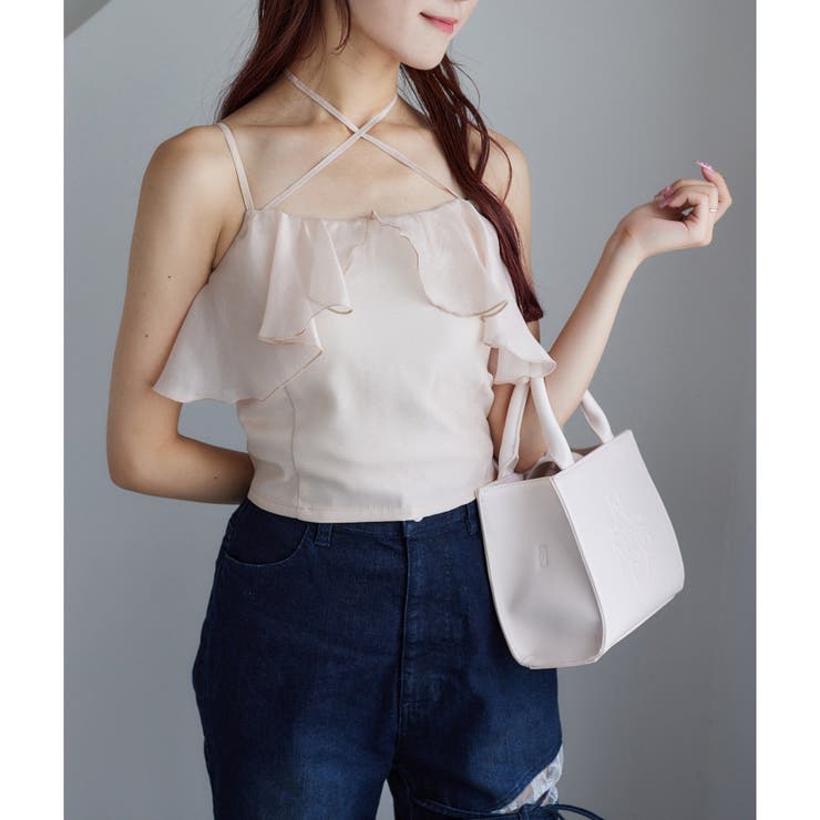 【one after another】クロスフリルキャミ | NICE CLAUP / OLIVE des OLIVE　OUTLET | 詳細画像1 