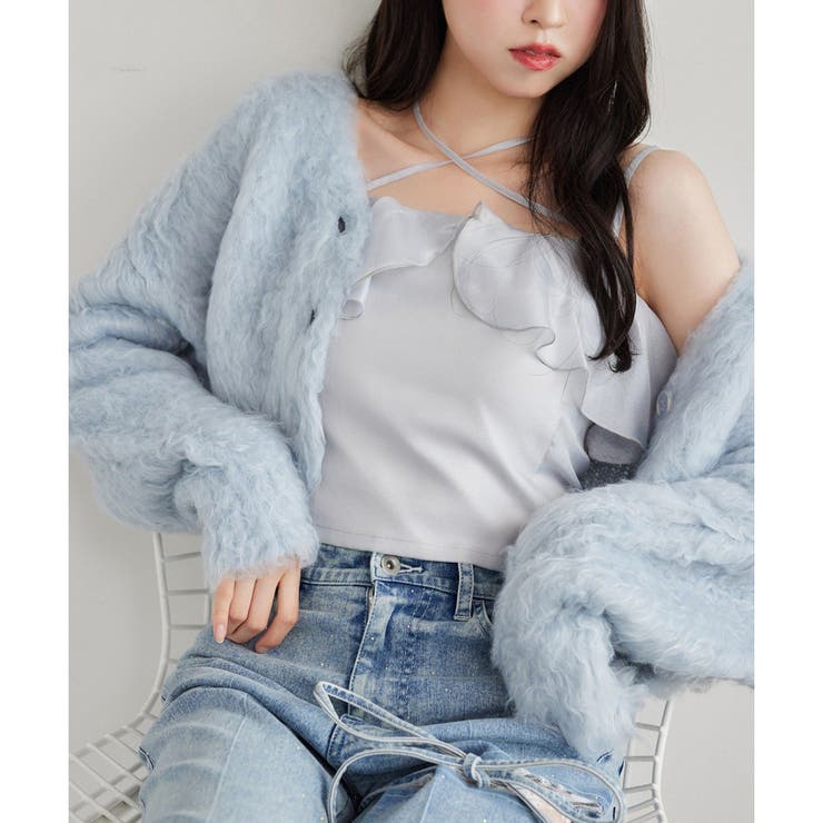 グレー | 【one after another】クロスフリルキャミ | NICE CLAUP / OLIVE des OLIVE　OUTLET