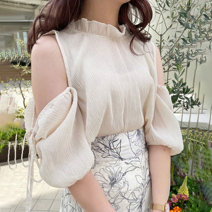 【one after another】肩リボンあきブラウス | NICE CLAUP / OLIVE des OLIVE　OUTLET | 詳細画像1 