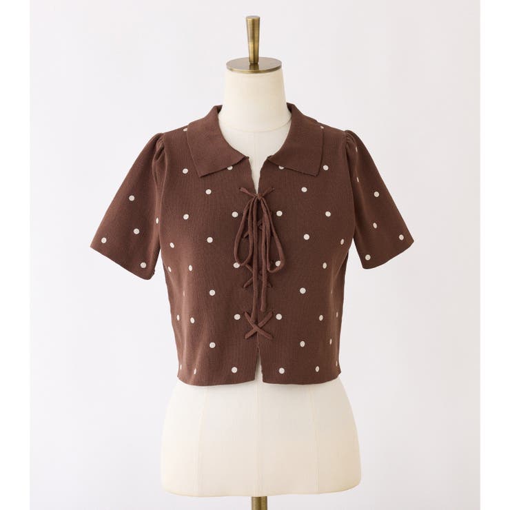 【one after another】レースアップポロドットニット | NICE CLAUP / OLIVE des OLIVE　OUTLET | 詳細画像30 