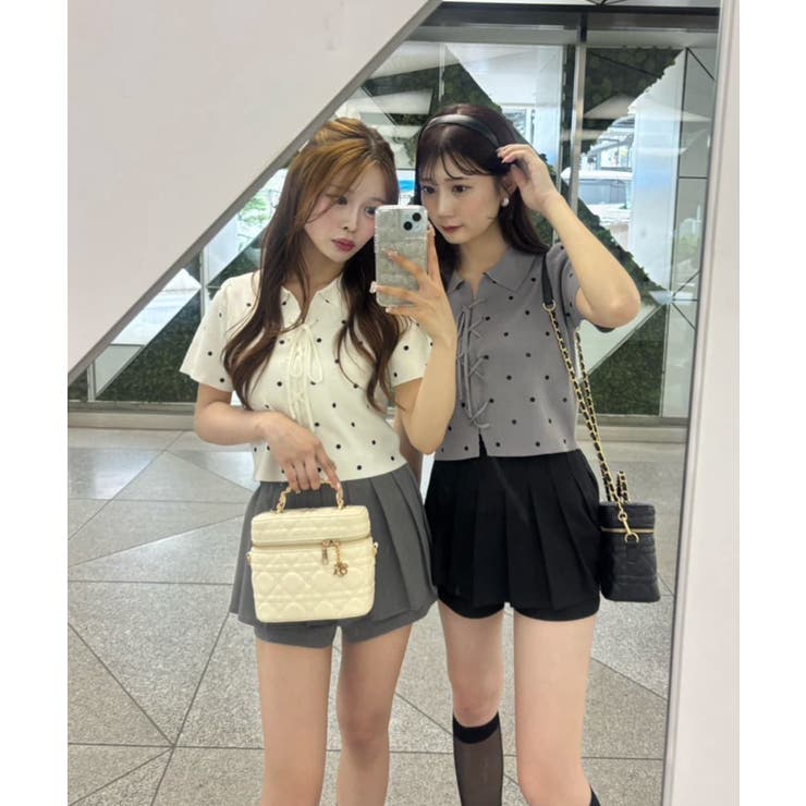 【one after another】レースアップポロドットニット | NICE CLAUP / OLIVE des OLIVE　OUTLET | 詳細画像39 