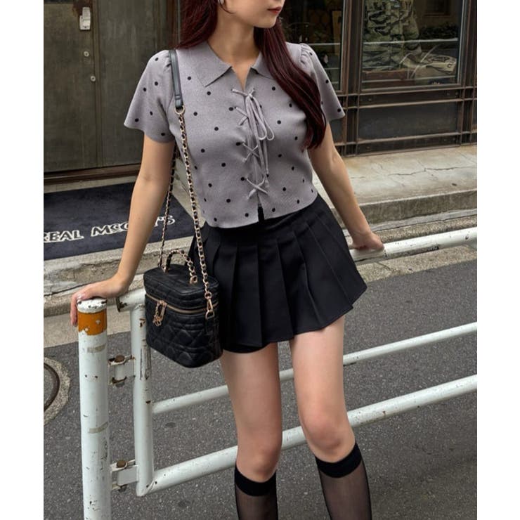 【one after another】レースアップポロドットニット | NICE CLAUP / OLIVE des OLIVE　OUTLET | 詳細画像43 