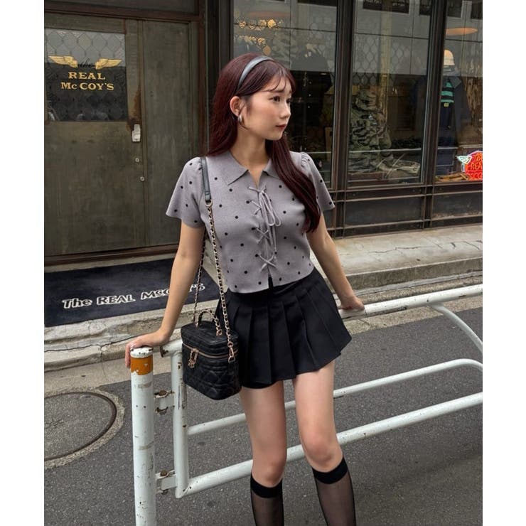 【one after another】レースアップポロドットニット | NICE CLAUP / OLIVE des OLIVE　OUTLET | 詳細画像44 