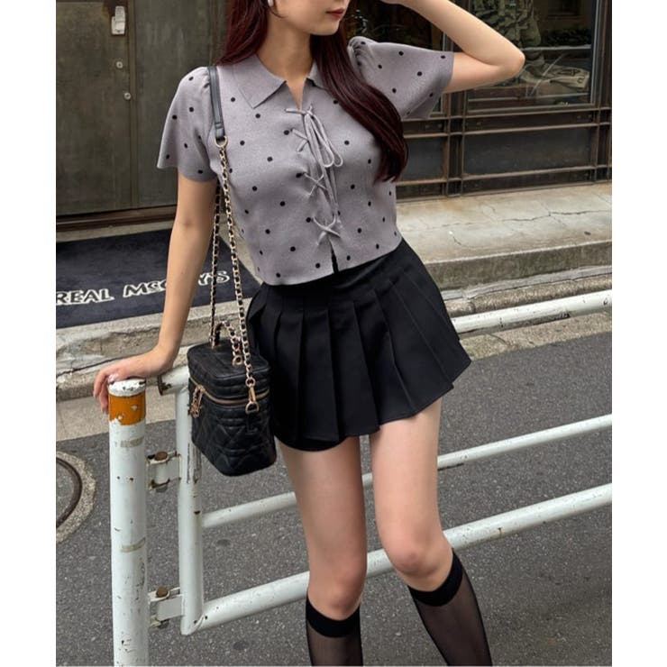 【one after another】レースアップポロドットニット | NICE CLAUP / OLIVE des OLIVE　OUTLET | 詳細画像46 