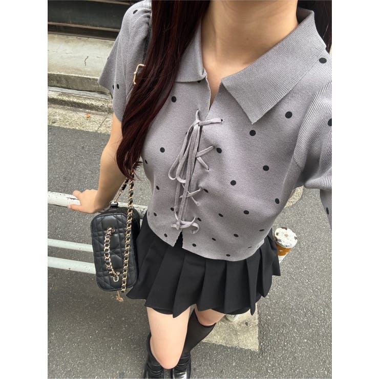【one after another】レースアップポロドットニット | NICE CLAUP / OLIVE des OLIVE　OUTLET | 詳細画像47 