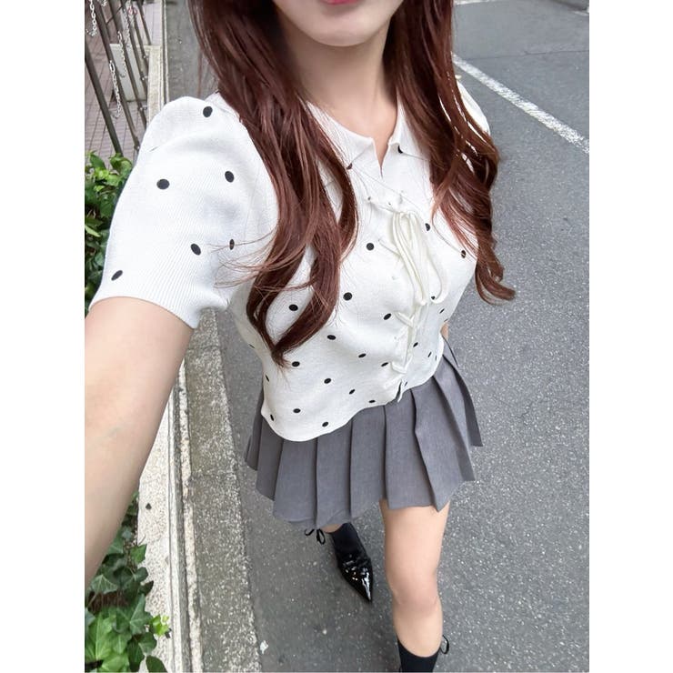 【one after another】レースアップポロドットニット | NICE CLAUP / OLIVE des OLIVE　OUTLET | 詳細画像48 