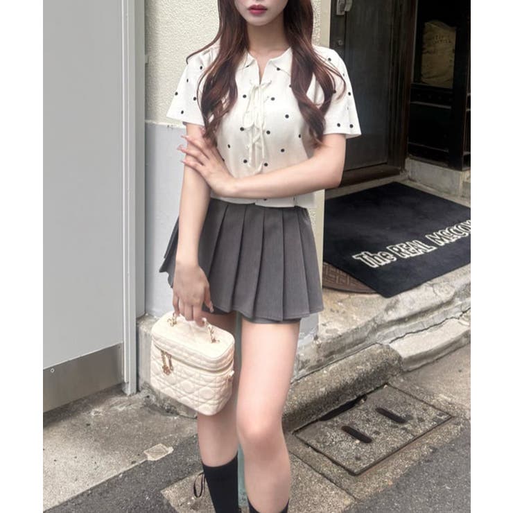 【one after another】レースアップポロドットニット | NICE CLAUP / OLIVE des OLIVE　OUTLET | 詳細画像49 