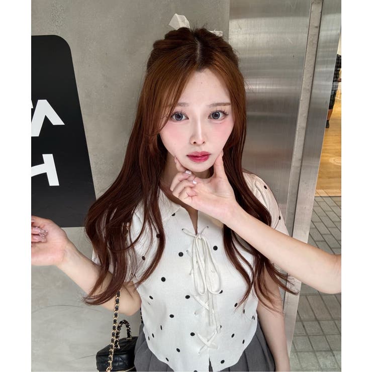 【one after another】レースアップポロドットニット | NICE CLAUP / OLIVE des OLIVE　OUTLET | 詳細画像52 