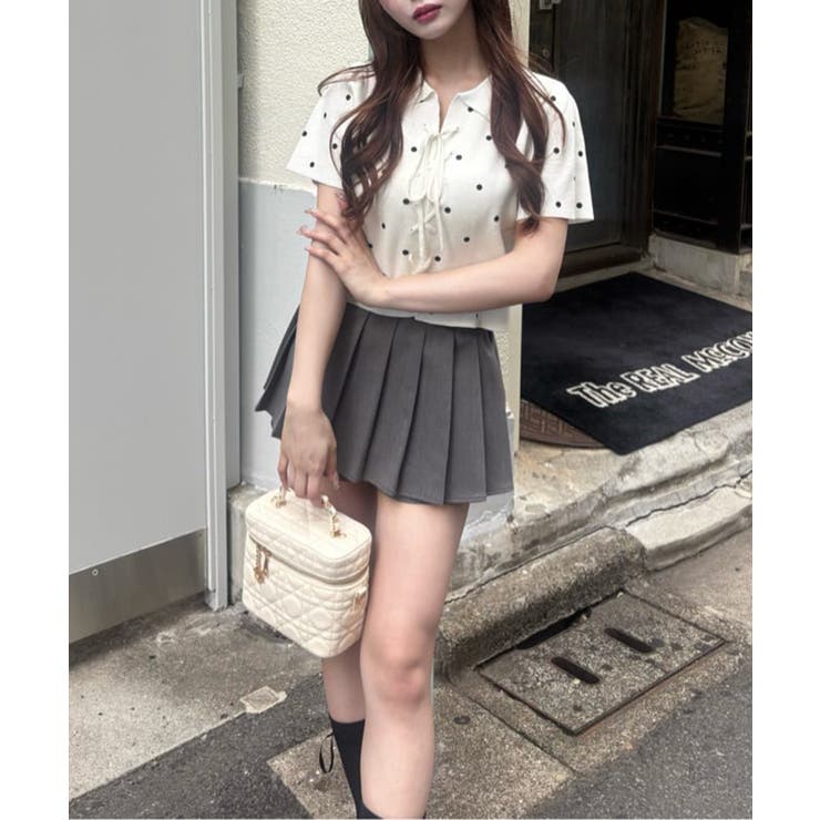 【one after another】レースアップポロドットニット | NICE CLAUP / OLIVE des OLIVE　OUTLET | 詳細画像53 