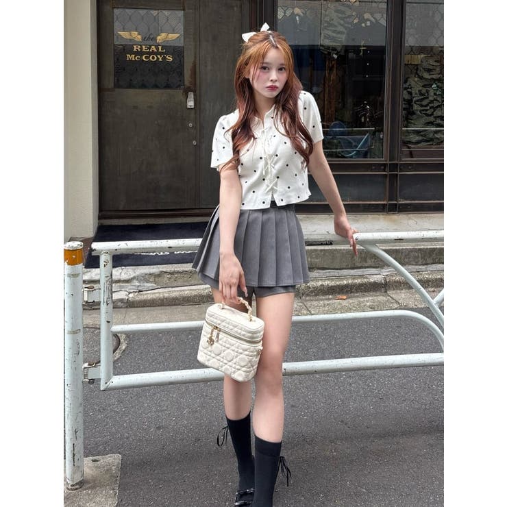 【one after another】レースアップポロドットニット | NICE CLAUP / OLIVE des OLIVE　OUTLET | 詳細画像54 