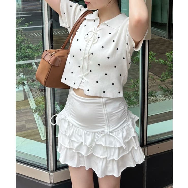 【one after another】レースアップポロドットニット | NICE CLAUP / OLIVE des OLIVE　OUTLET | 詳細画像56 