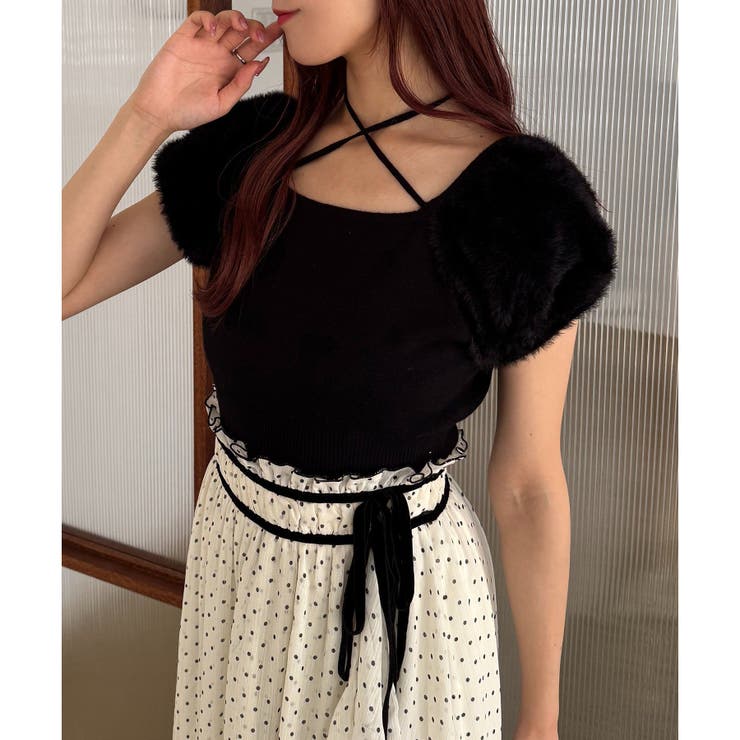 one after another】袖フェザー半袖ニット[品番：NCLW0017005]｜NICE