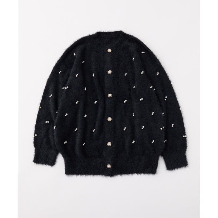 【one after another】ビジューフェザーロングカーデ | NICE CLAUP / OLIVE des OLIVE　OUTLET | 詳細画像2 