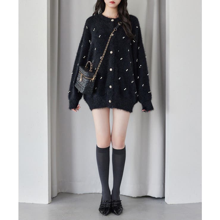 【one after another】ビジューフェザーロングカーデ | NICE CLAUP / OLIVE des OLIVE　OUTLET | 詳細画像15 