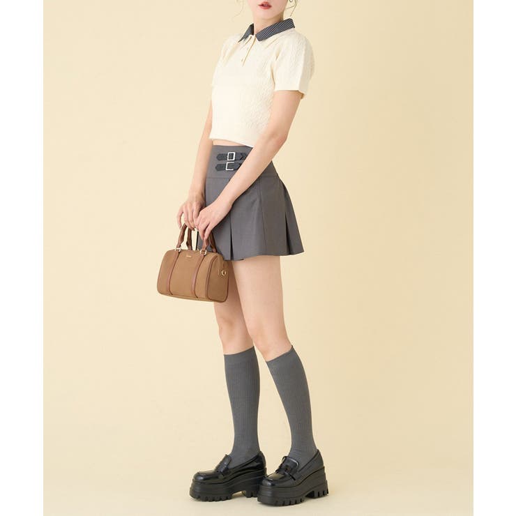 【one after another】２枚衿ケーブル半袖ニット | NICE CLAUP / OLIVE des OLIVE　OUTLET | 詳細画像9 