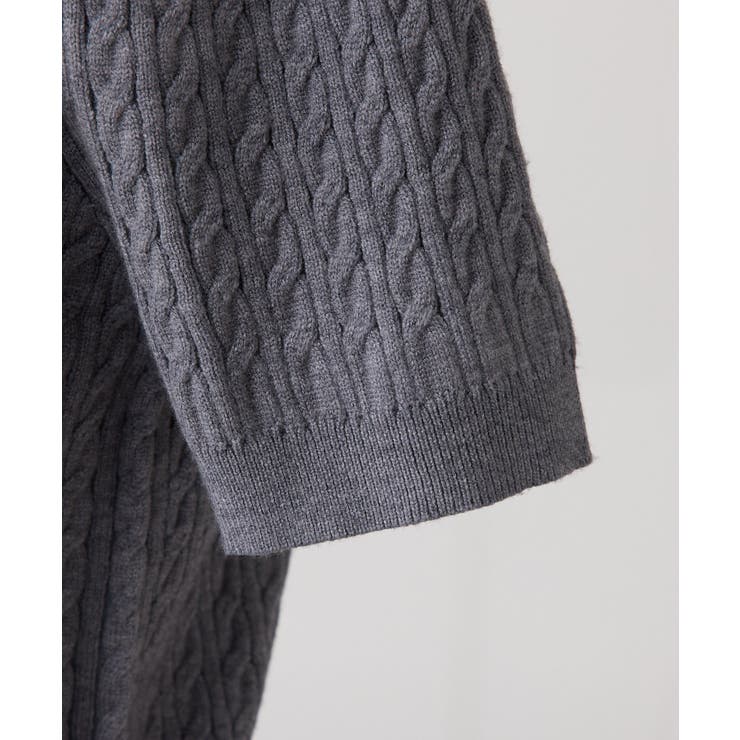【one after another】２枚衿ケーブル半袖ニット | NICE CLAUP / OLIVE des OLIVE　OUTLET | 詳細画像15 