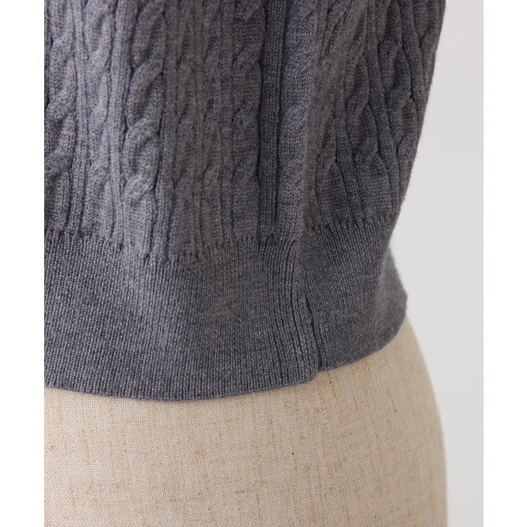 【one after another】２枚衿ケーブル半袖ニット | NICE CLAUP / OLIVE des OLIVE　OUTLET | 詳細画像16 