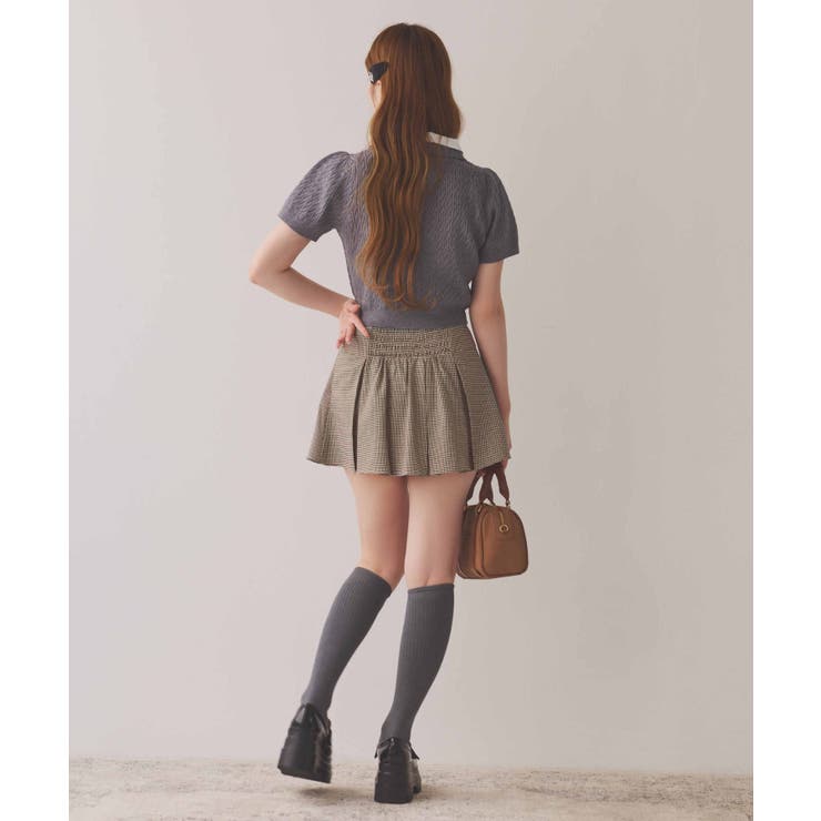 【one after another】２枚衿ケーブル半袖ニット | NICE CLAUP / OLIVE des OLIVE　OUTLET | 詳細画像21 