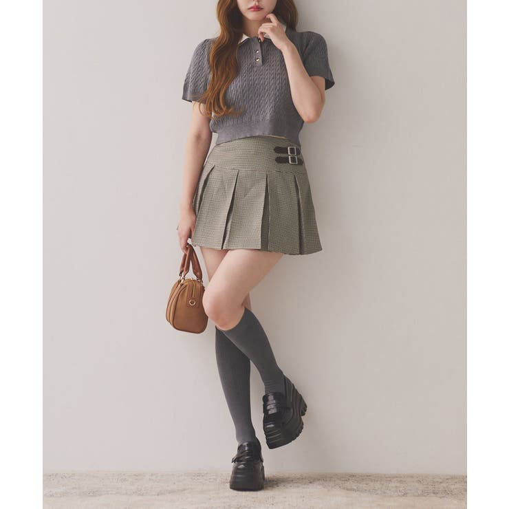 【one after another】２枚衿ケーブル半袖ニット | NICE CLAUP / OLIVE des OLIVE　OUTLET | 詳細画像24 