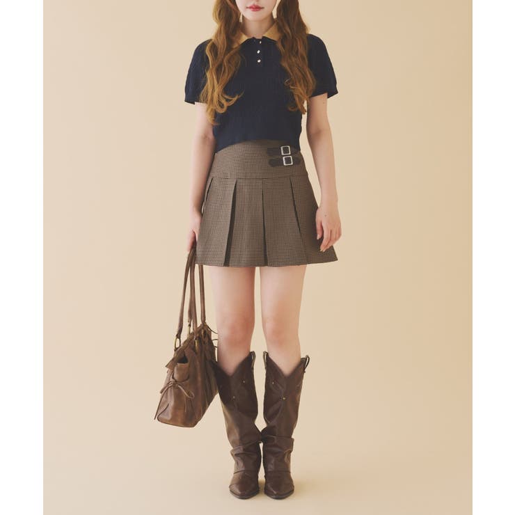 【one after another】２枚衿ケーブル半袖ニット | NICE CLAUP / OLIVE des OLIVE　OUTLET | 詳細画像33 