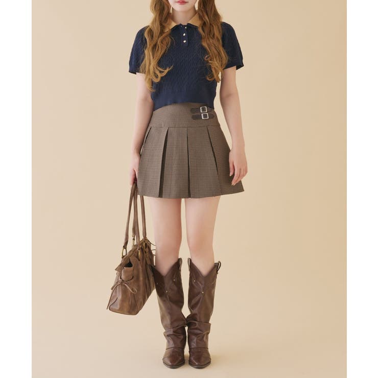 【one after another】２枚衿ケーブル半袖ニット | NICE CLAUP / OLIVE des OLIVE　OUTLET | 詳細画像38 