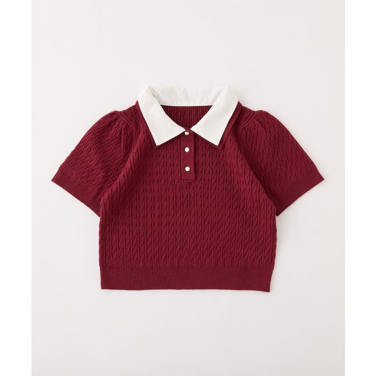 【one after another】２枚衿ケーブル半袖ニット | NICE CLAUP / OLIVE des OLIVE　OUTLET | 詳細画像39 